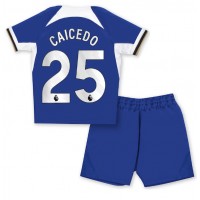 Chelsea Moises Caicedo #25 Replica Home Minikit 2023-24 Short Sleeve (+ pants)